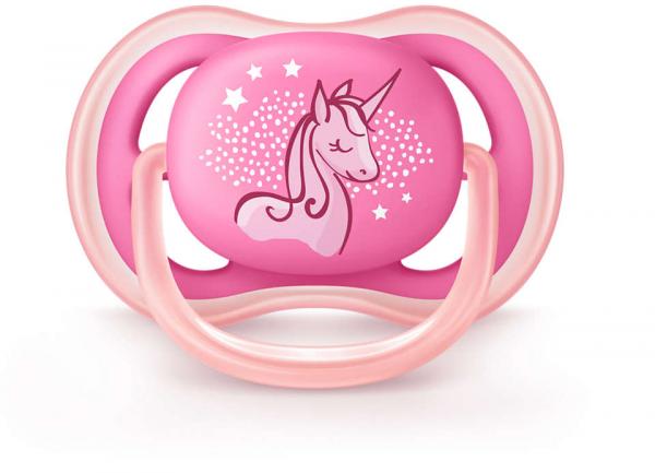 Philips AVENT / Пустышка силиконовая Ultra Air декор, 6-18 мес. (уп. 1 шт.), для девочки, SCF546/12