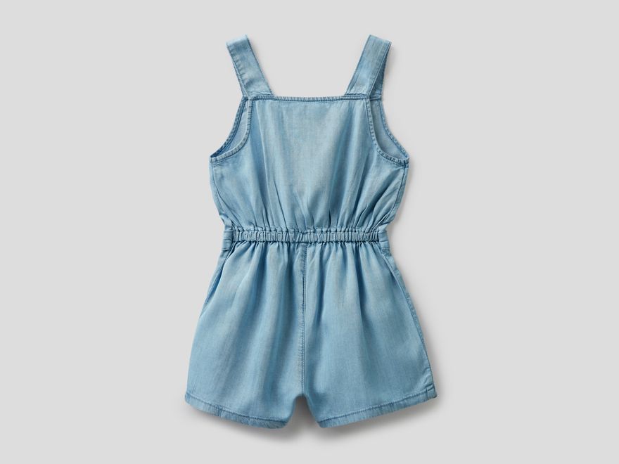 United Colors Of Benetton / Полукомбинезон джинсовый для девочки - фото 2