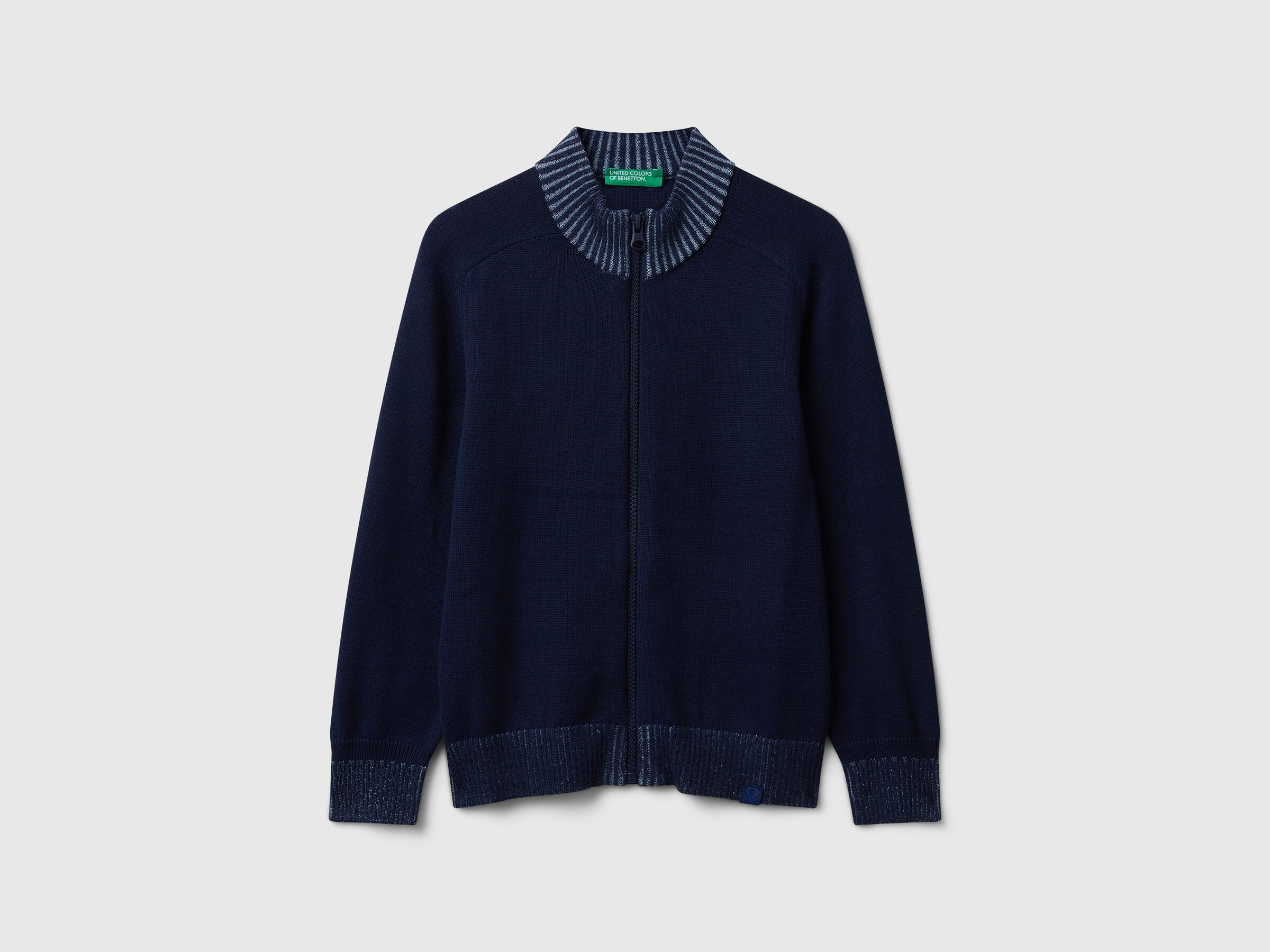 United Colors Of Benetton / Кардиган на молнии темно-синий для мальчика