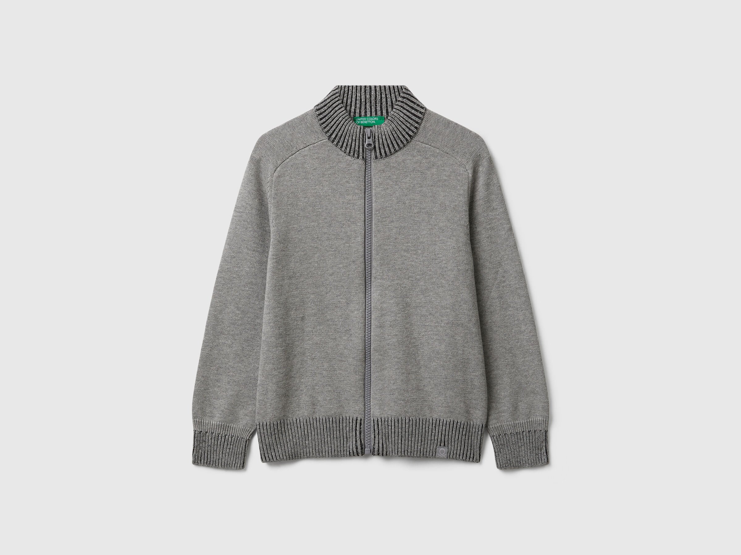 United Colors Of Benetton / Кардиган на молнии серый для мальчика