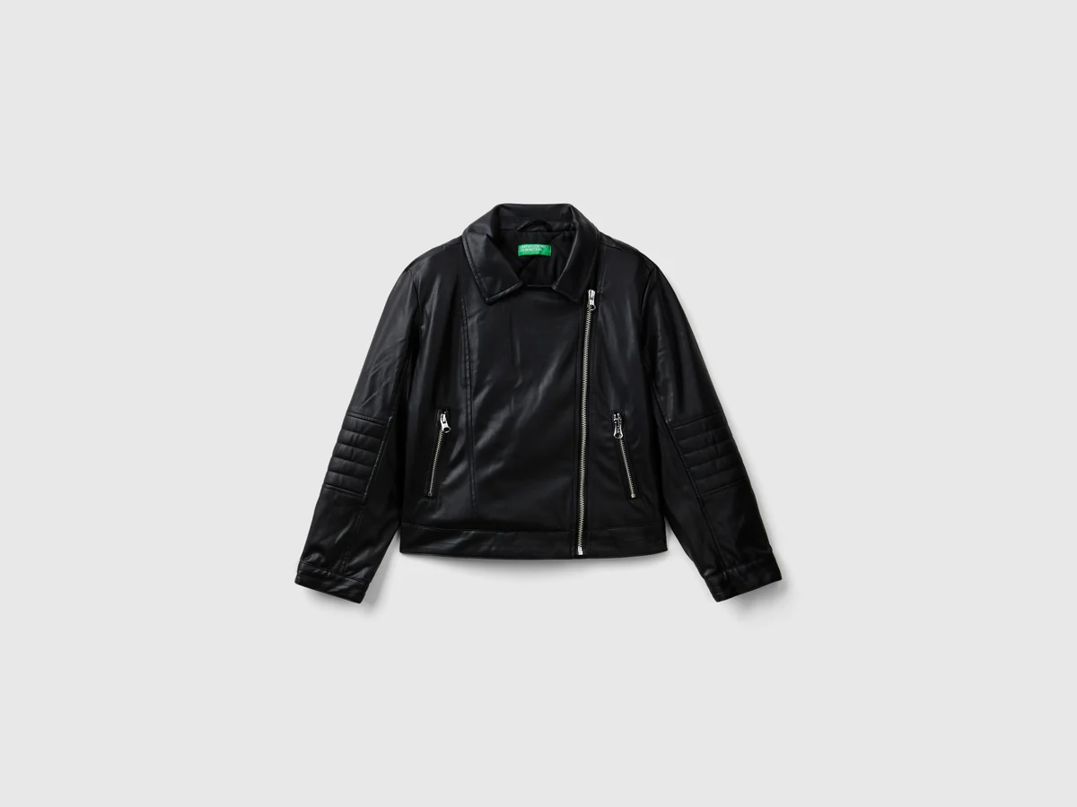 United Colors Of Benetton / Куртка-косуха из экокожи для девочки