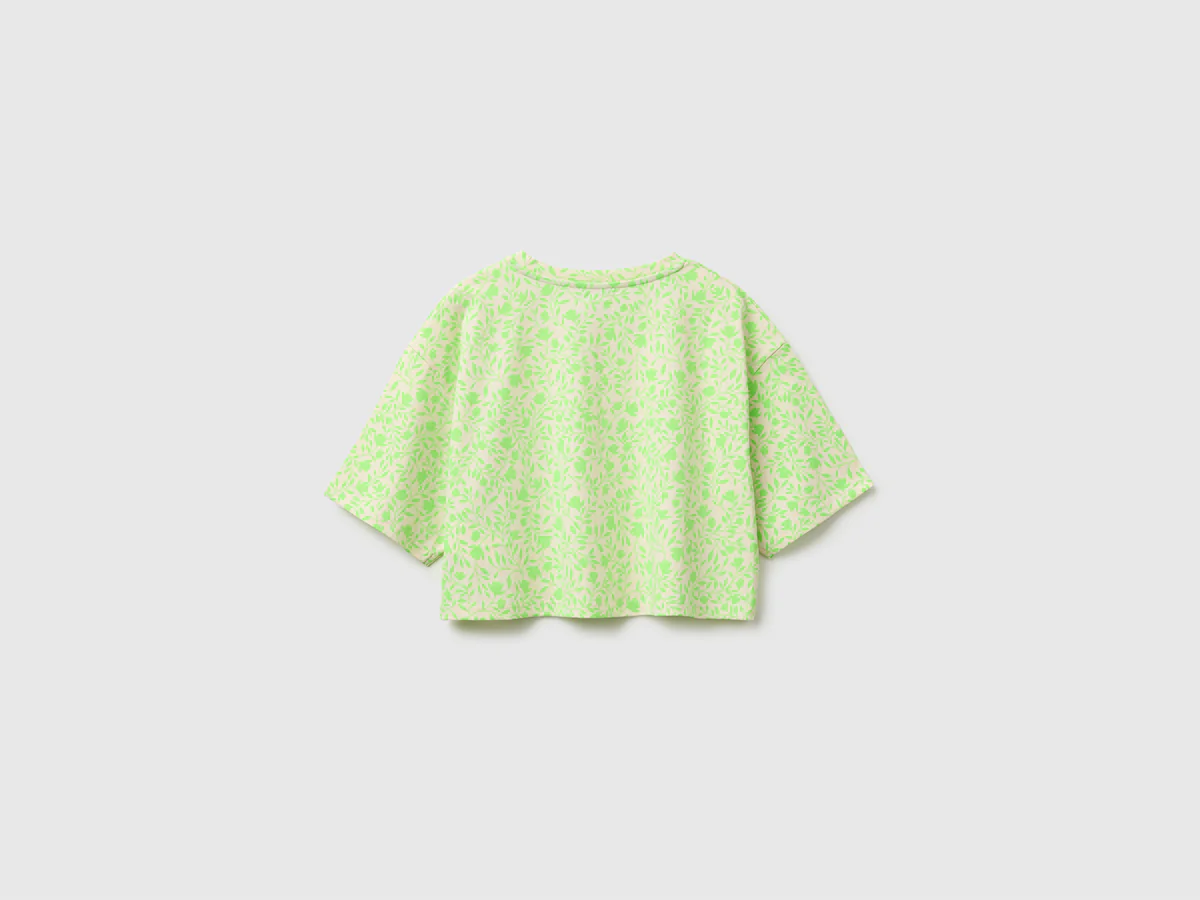 United Colors Of Benetton / Футболка укороченная с принтом для девочки