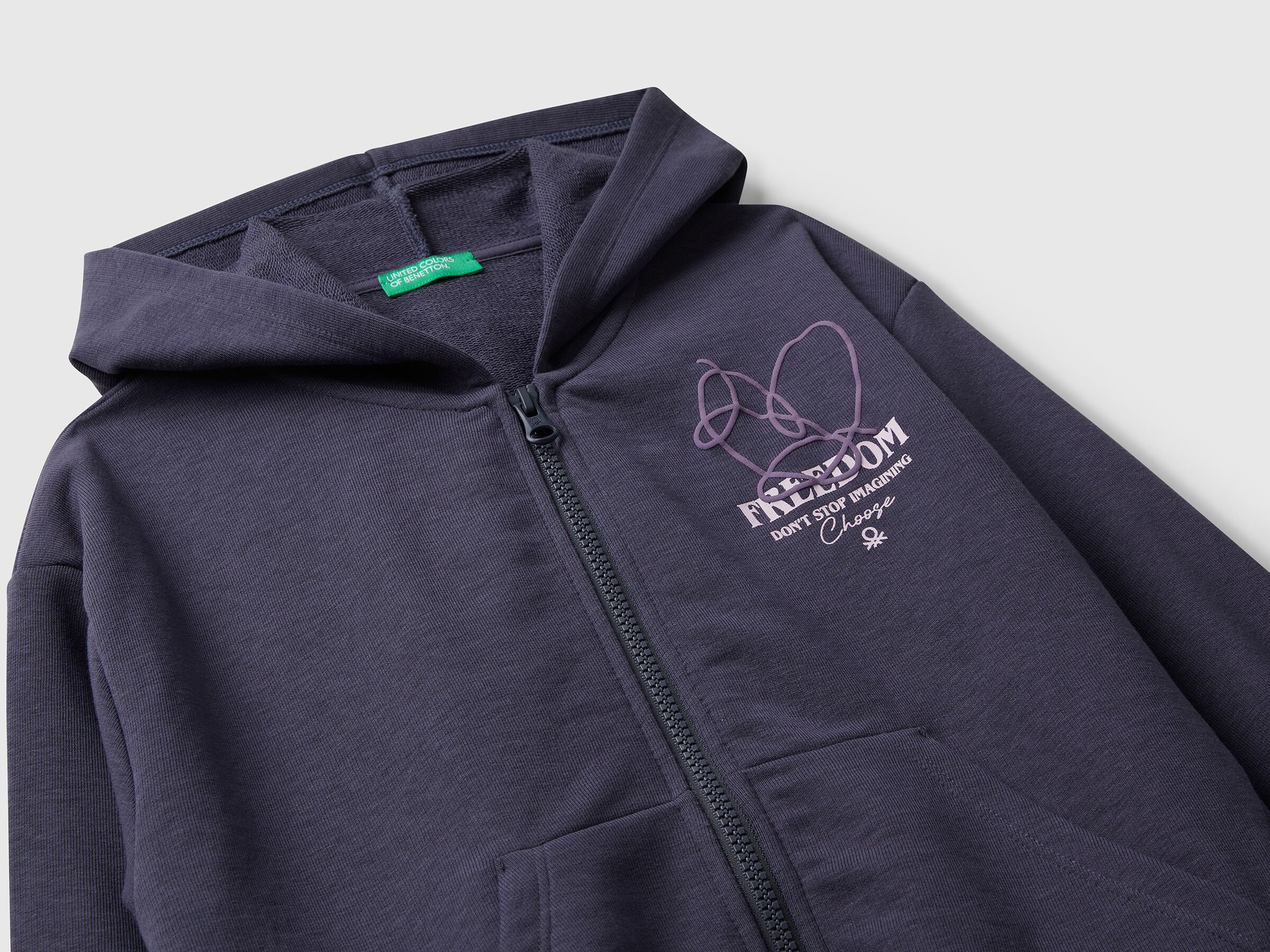 United Colors Of Benetton / Толстовка на молнии с принтом на спине для девочки