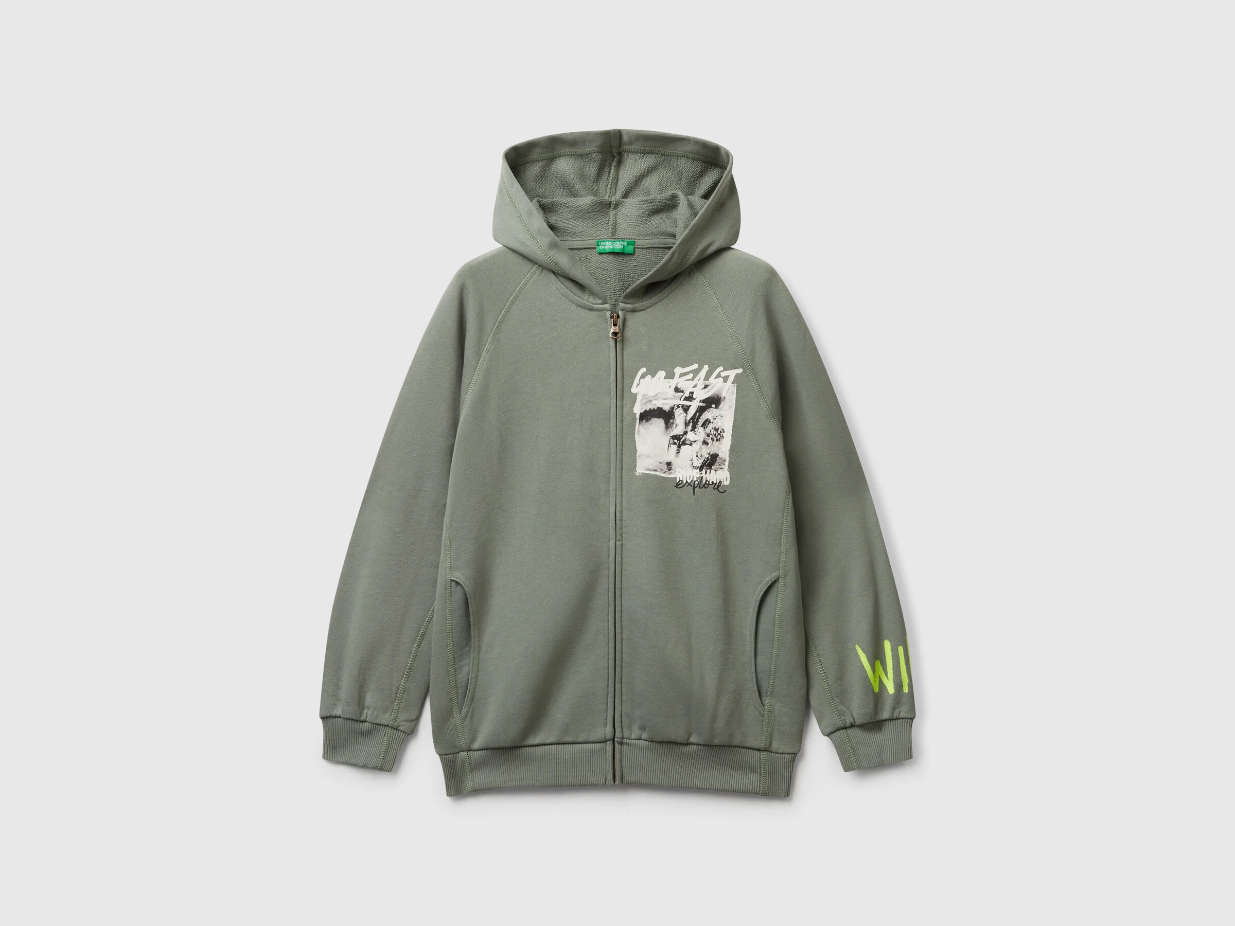 United Colors Of Benetton / Толстовка на молнии с принтом для мальчика