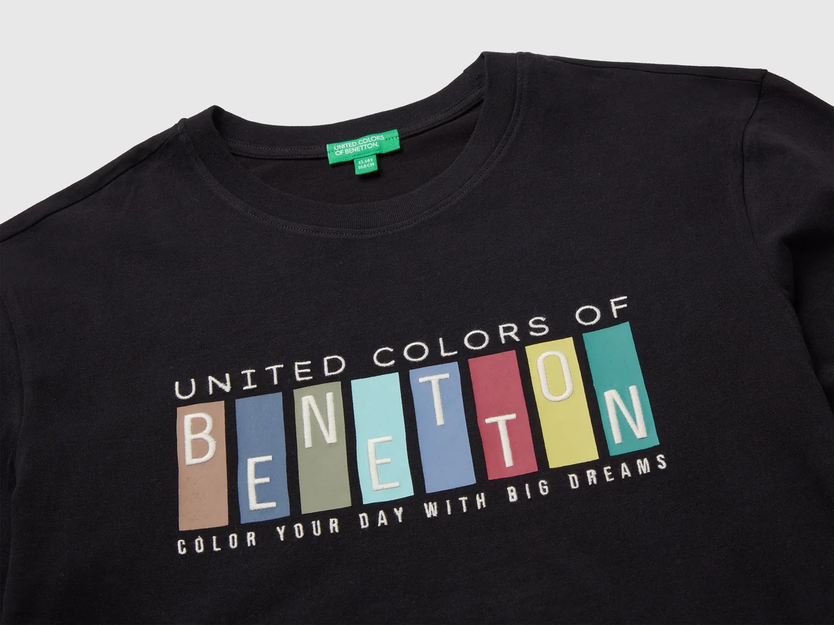 United Colors Of Benetton / Лонгслив с логотипом для мальчика - фото 3