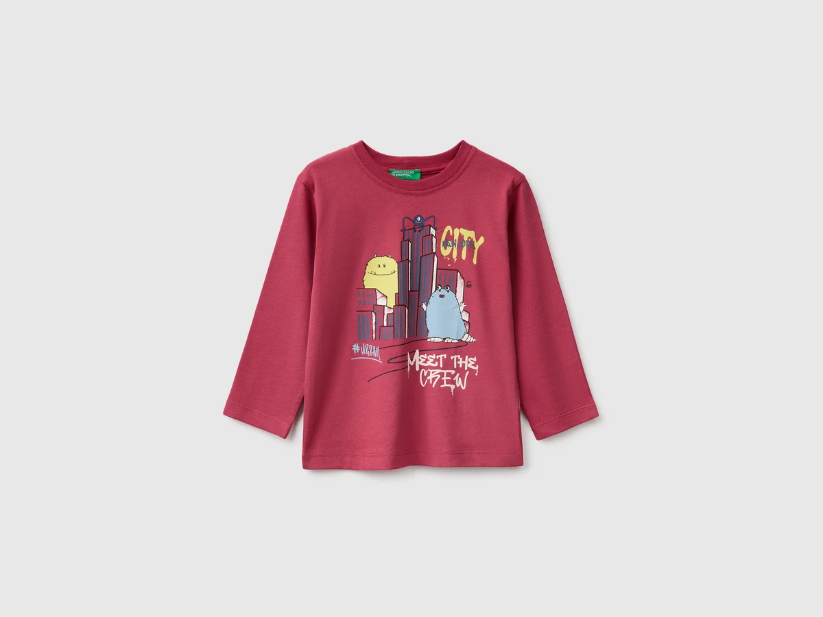 United Colors Of Benetton / Лонгслив с принтом для мальчика