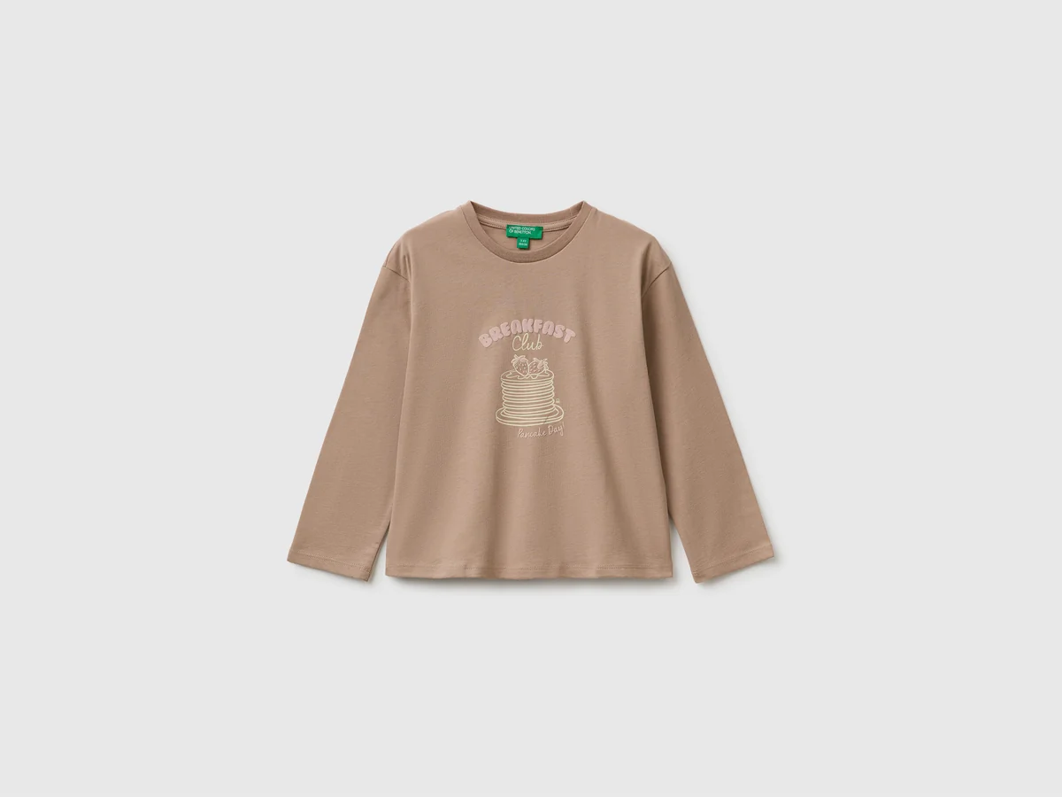 United Colors Of Benetton / Лонгслив с принтом для девочки