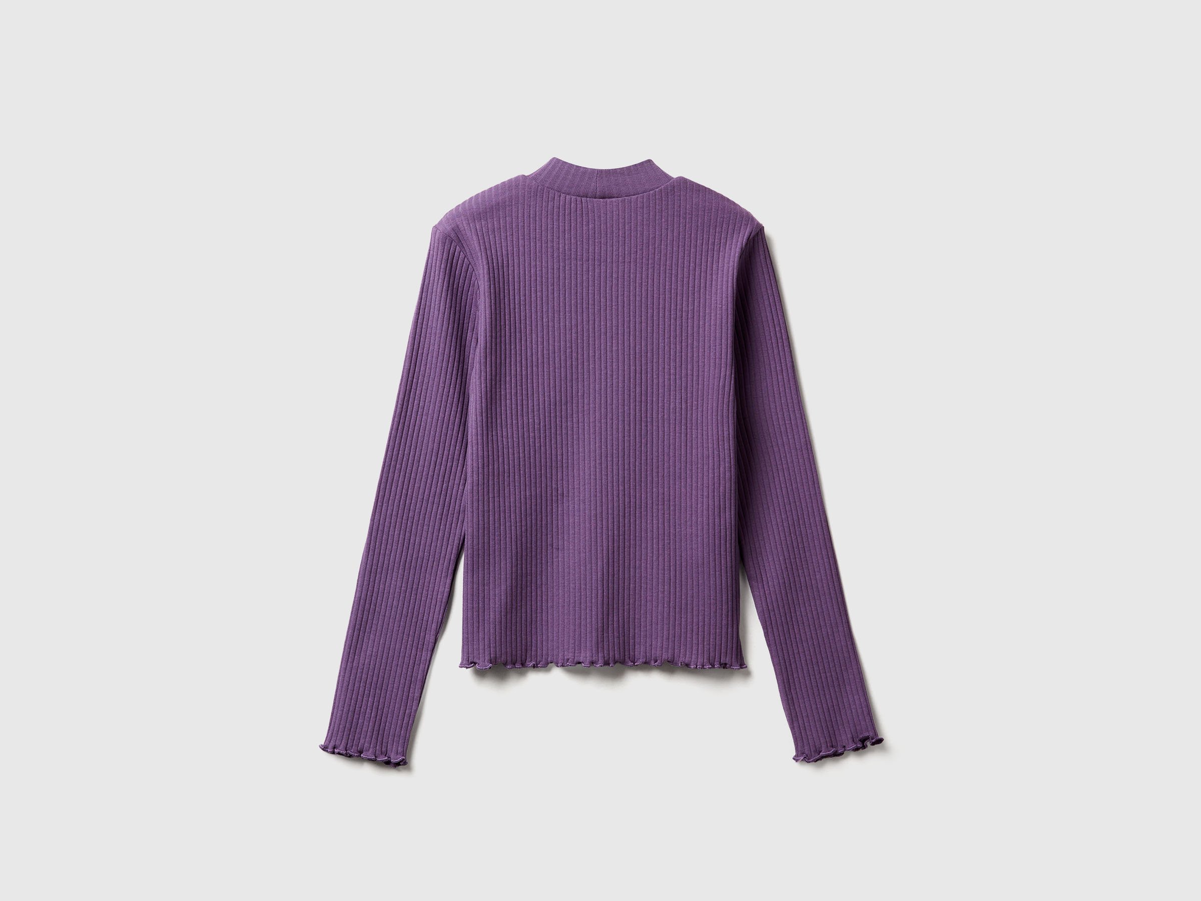 United Colors Of Benetton / Лонгслив в рубчик для девочки - фото 2