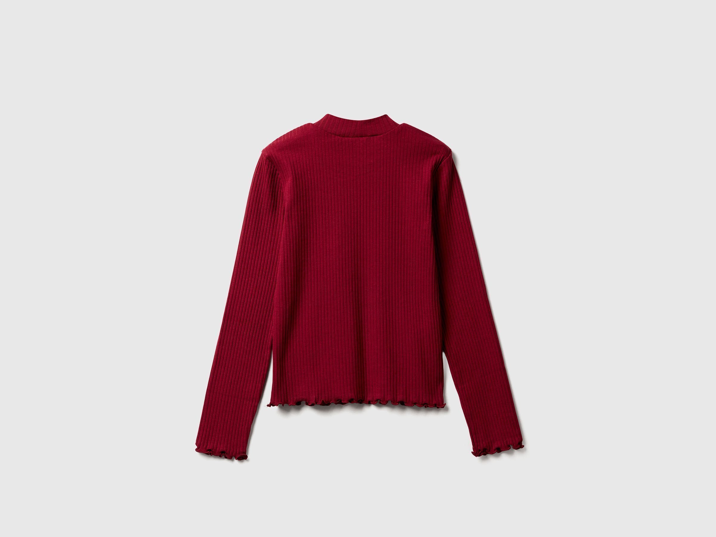 United Colors Of Benetton / Лонгслив в рубчик для девочки - фото 2