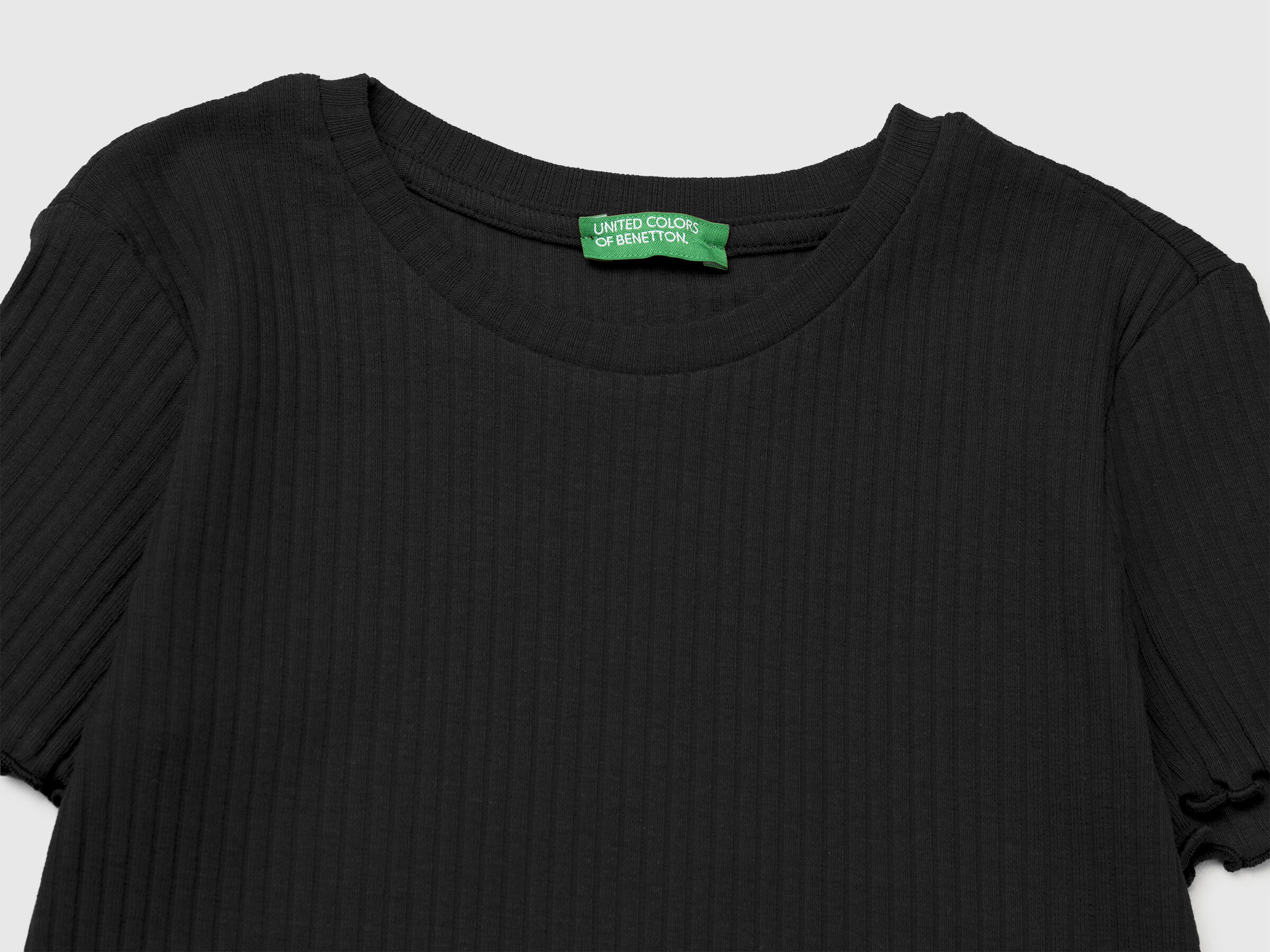 United Colors Of Benetton / Футболка в рубчик для девочки - фото 3