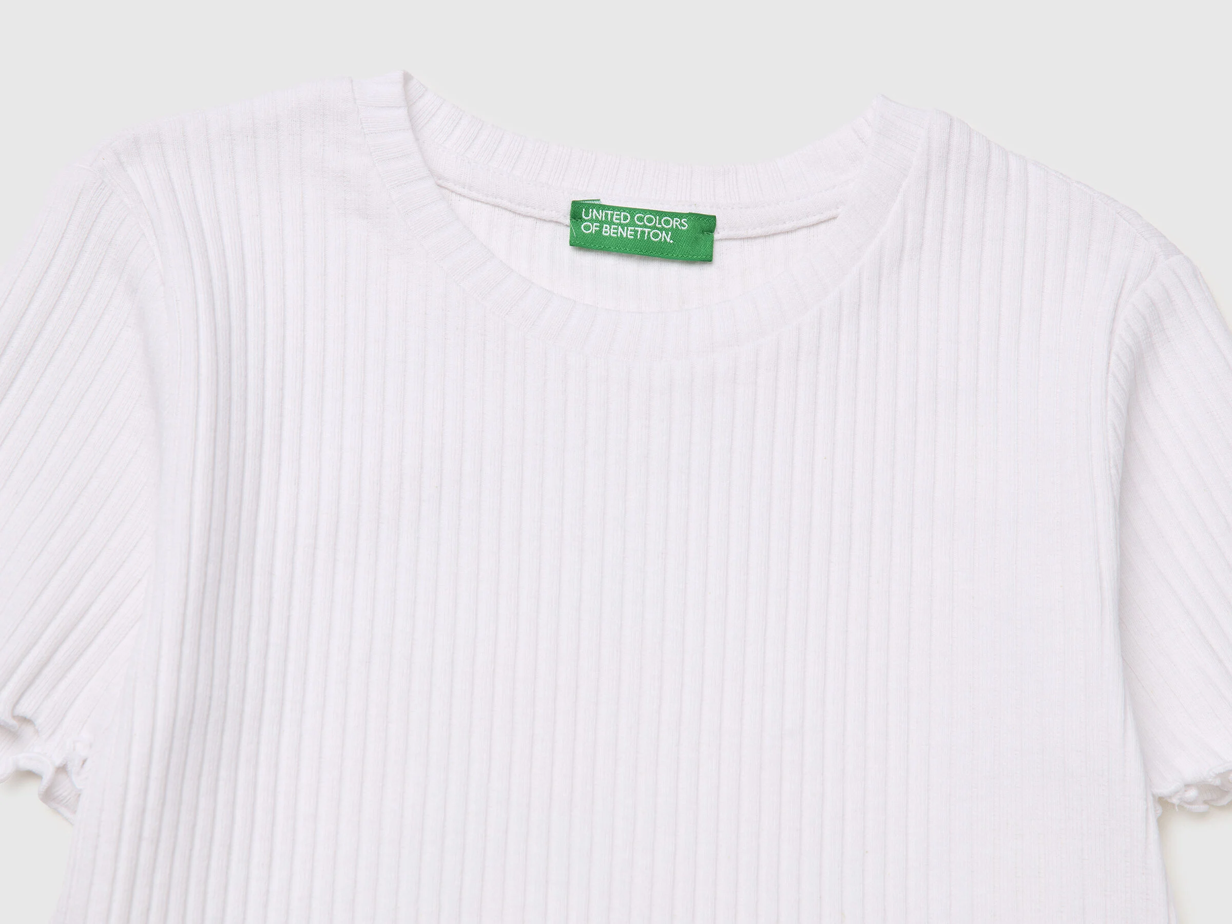 United Colors Of Benetton / Футболка в рубчик для девочки - фото 3