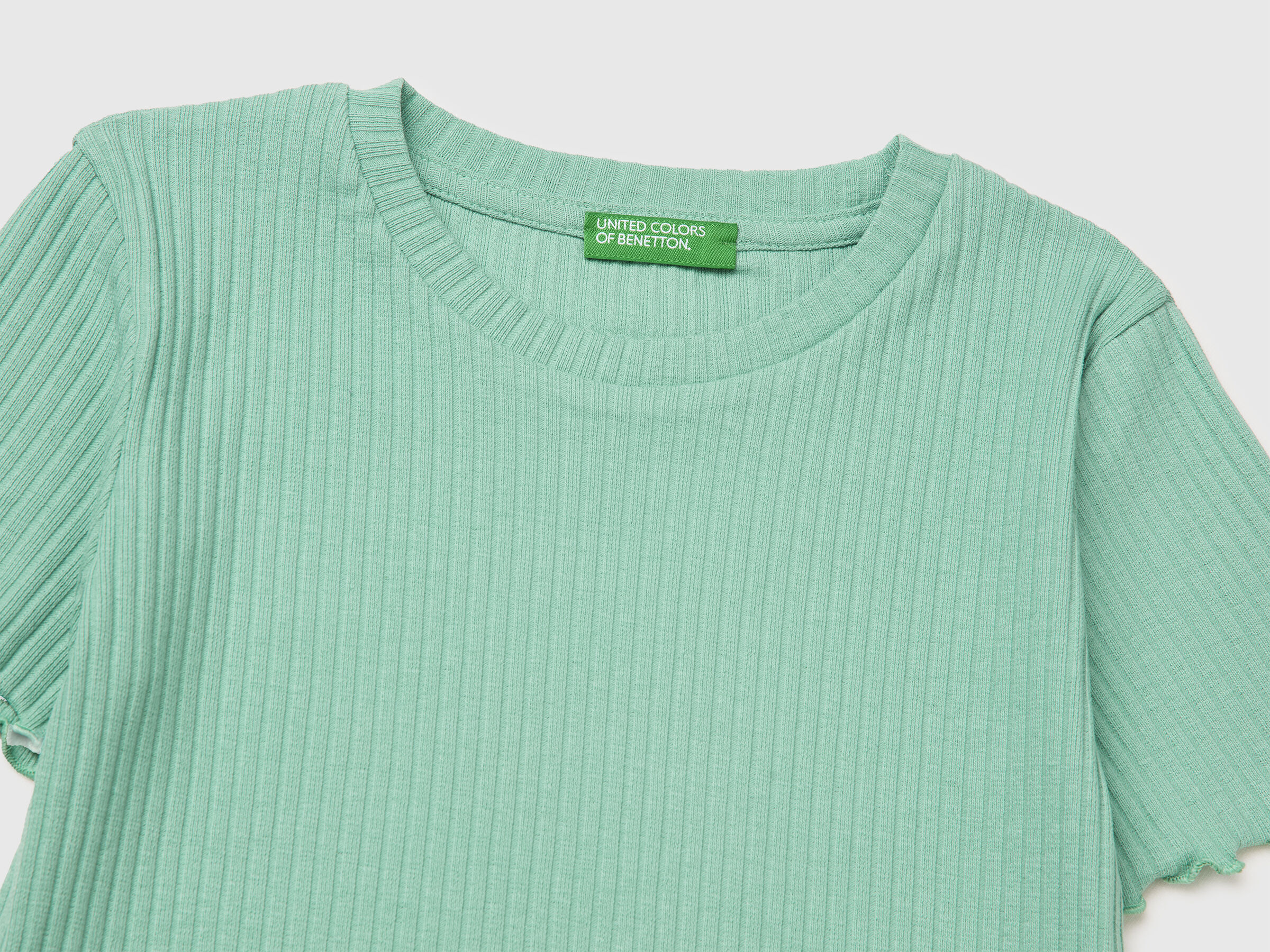 United Colors Of Benetton / Футболка в рубчик для девочки - фото 3