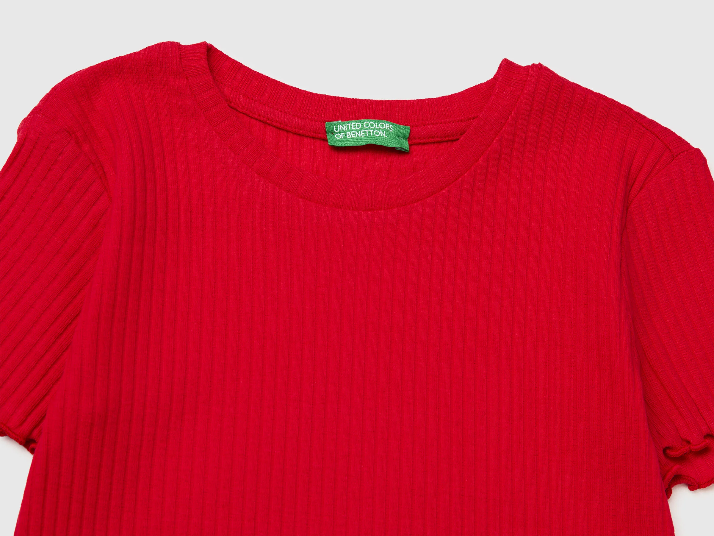 United Colors Of Benetton / Футболка в рубчик для девочки - фото 3