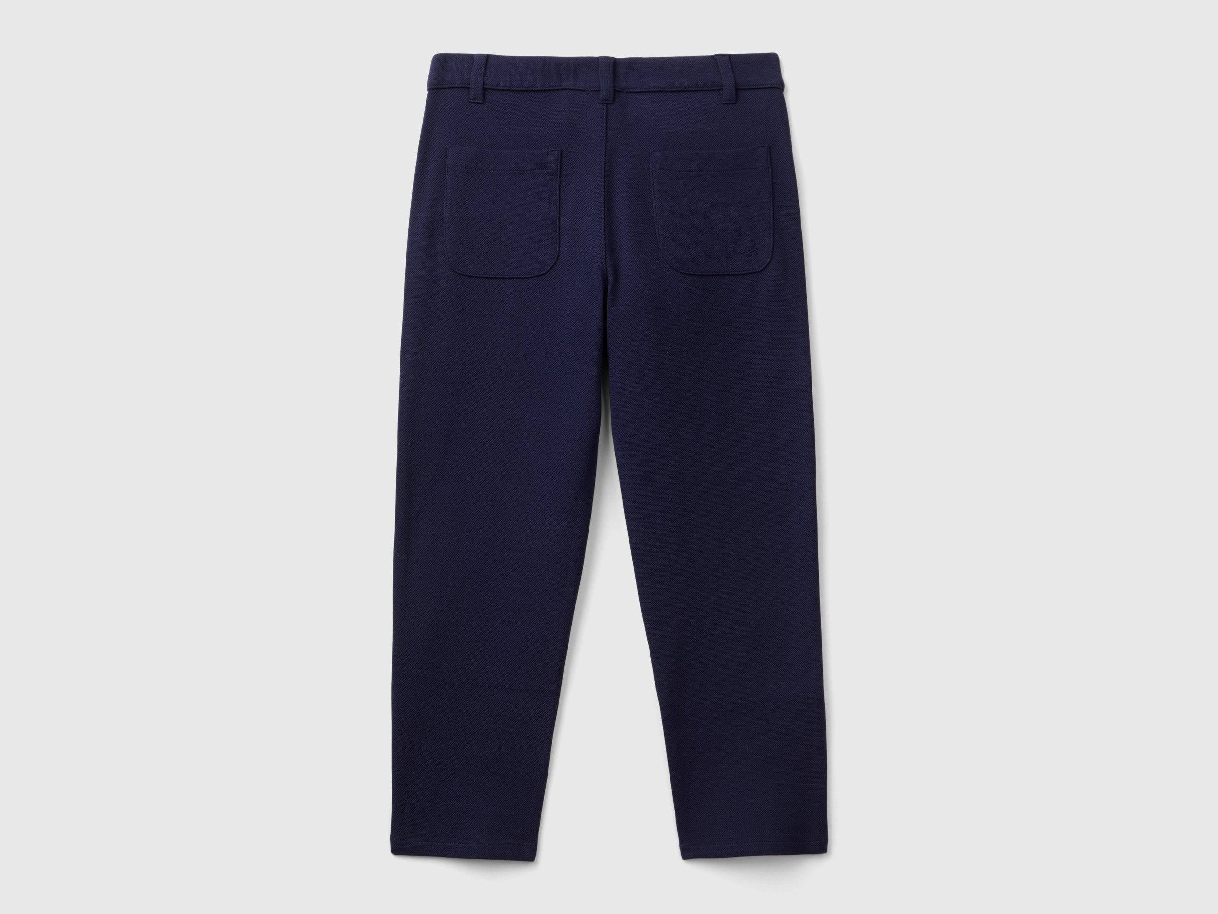 United Colors Of Benetton / Брюки из ткани пике темно-синие для мальчика - фото 2