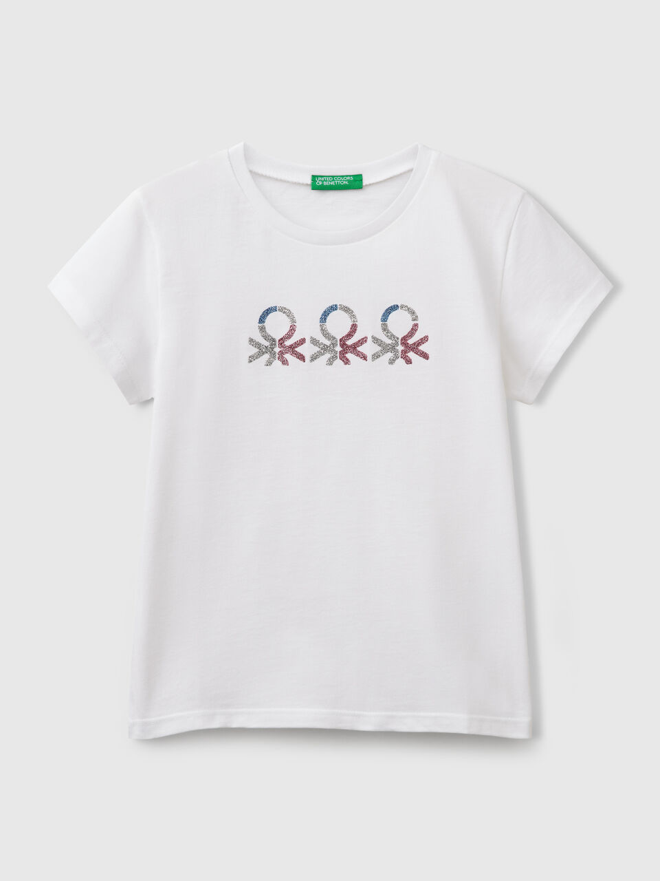 United Colors Of Benetton / Футболка с глиттер принтом для девочки
