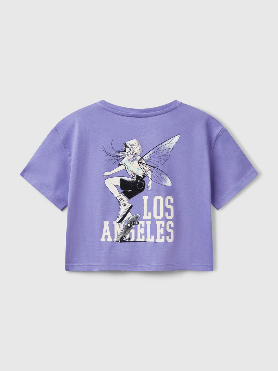 United Colors Of Benetton / Укороченная футболка с принтом на спине для девочки