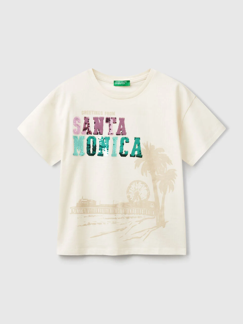 United Colors Of Benetton / Футболка с пайетками для девочки