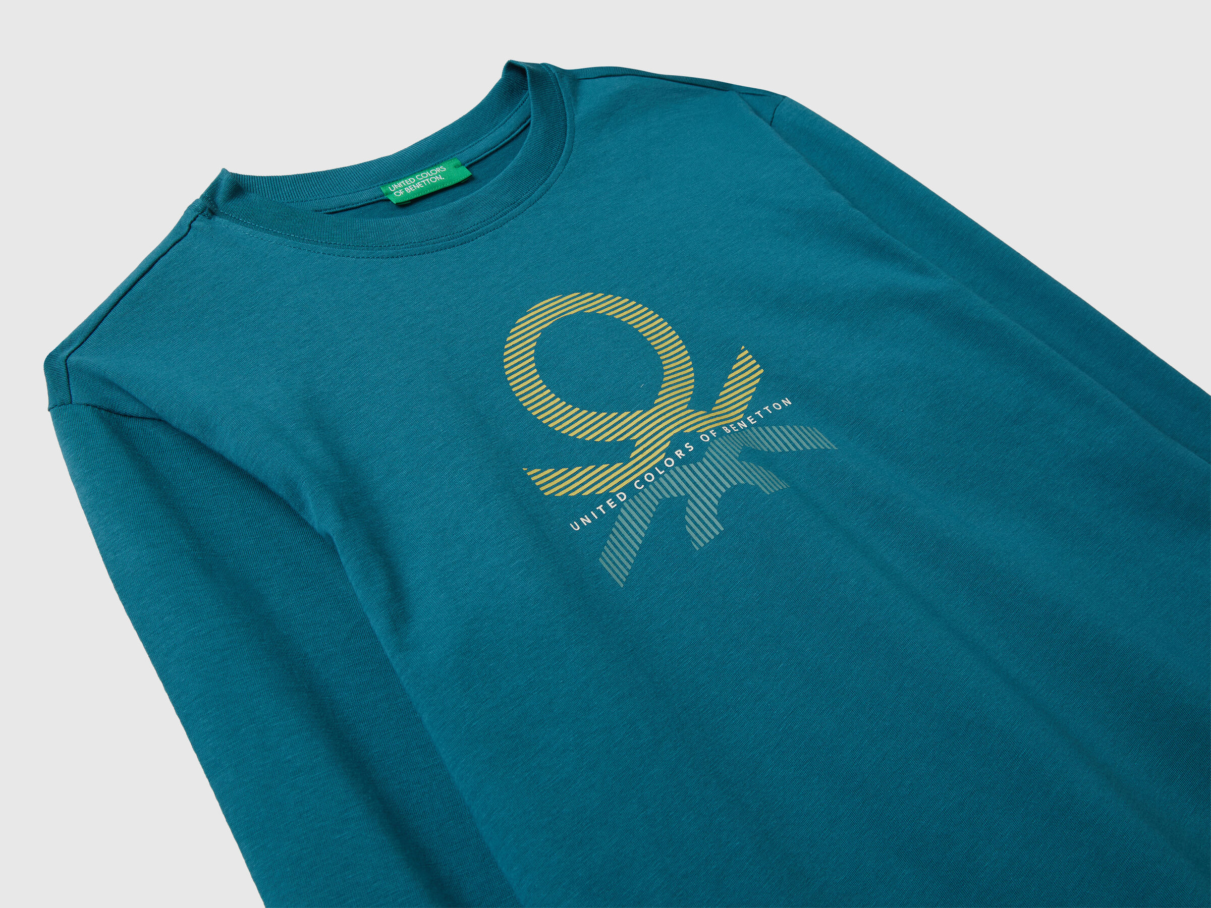 United Colors Of Benetton / Лонгслив с логотипом для мальчика - фото 3