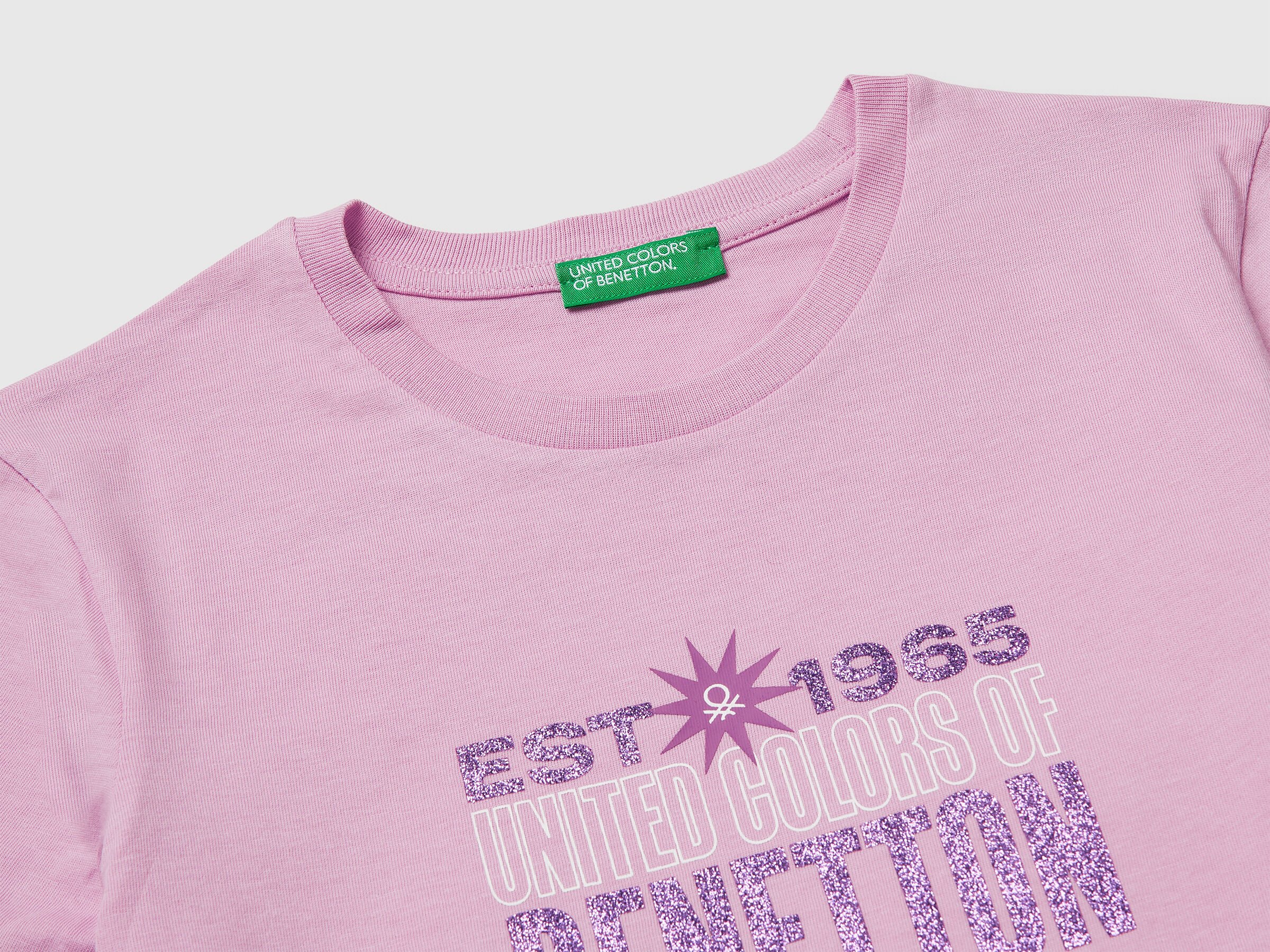 United Colors Of Benetton / Футболка с глиттер принтом для девочки
