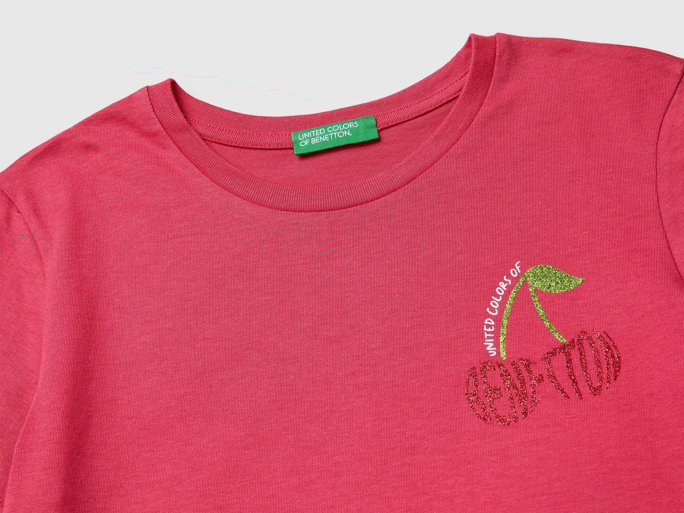 United Colors Of Benetton / Футболка с глиттер принтом для девочки