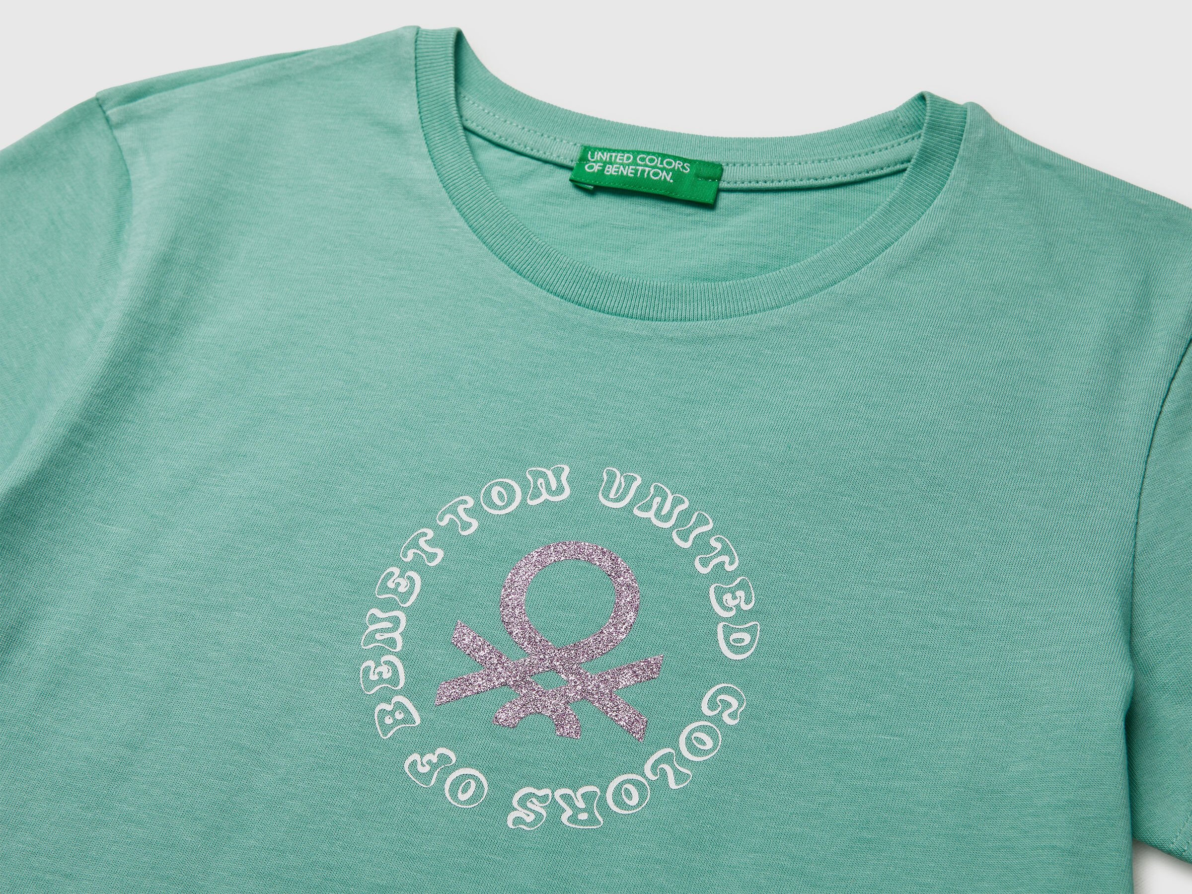 United Colors Of Benetton / Футболка с глиттер принтом для девочки
