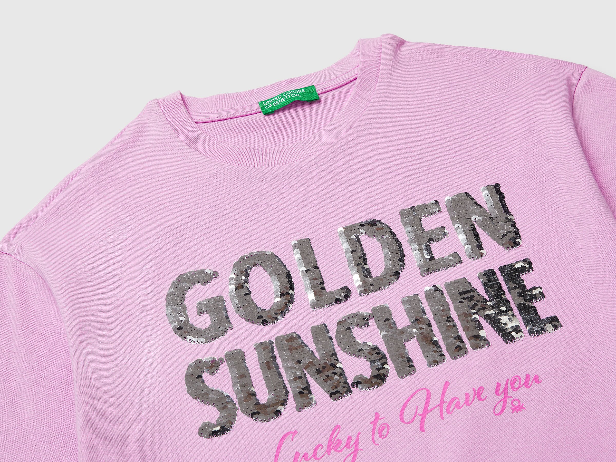 United Colors Of Benetton / Футболка с пайетками для девочки