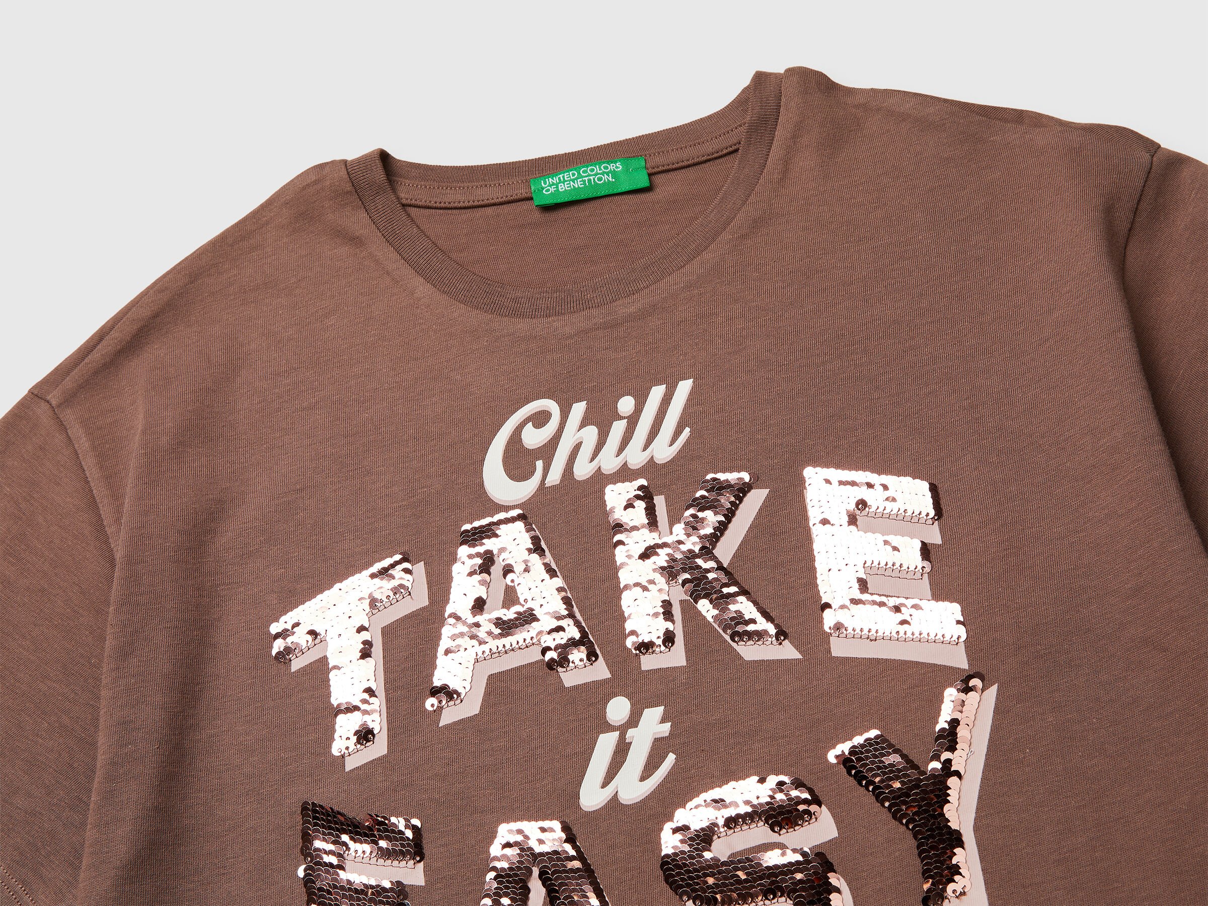 United Colors Of Benetton / Футболка с пайетками для девочки