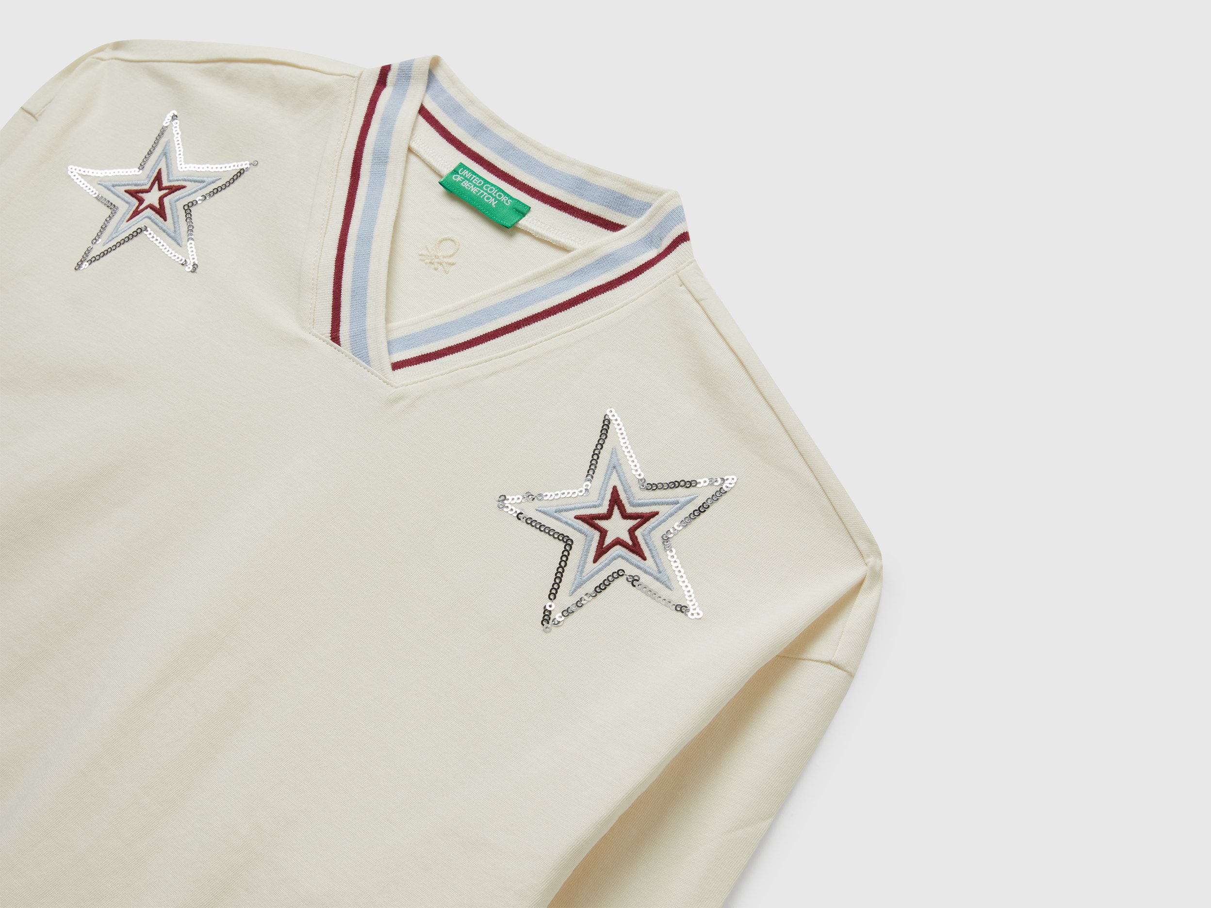 United Colors Of Benetton / Лонгслив с пайетками для девочки - фото 3