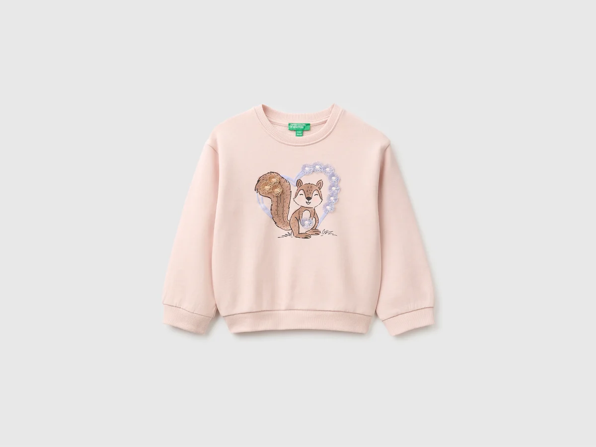 United Colors Of Benetton / Свитшот с вышивкой для девочки
