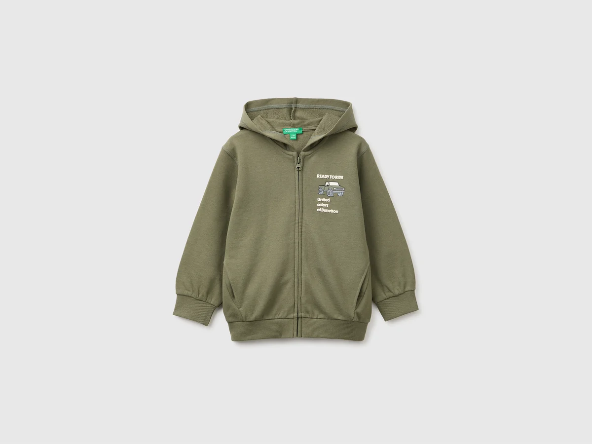 United Colors Of Benetton / Толстовка на молнии с принтом для мальчика