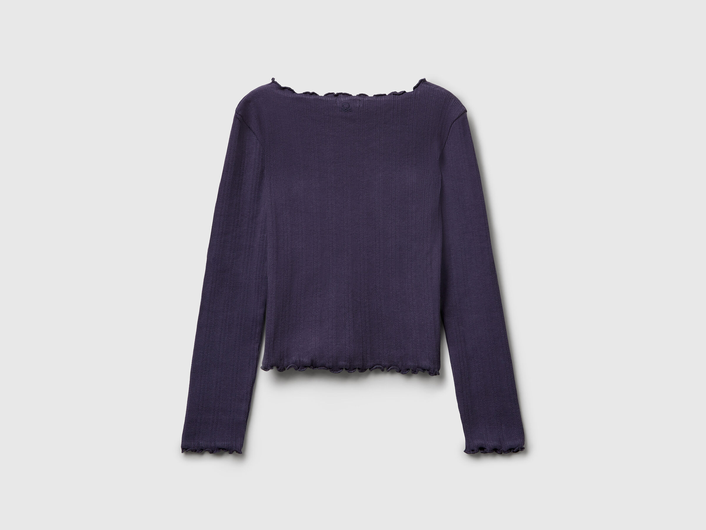 United Colors Of Benetton / Лонгслив в рубчик для девочки - фото 2