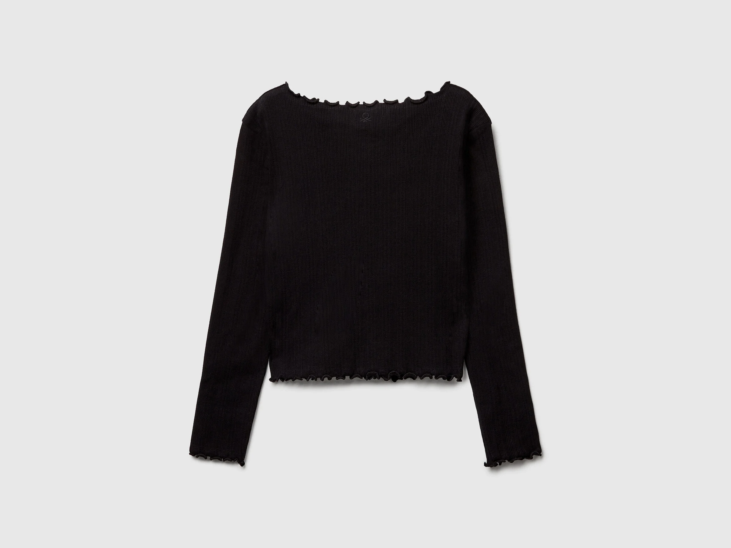 United Colors Of Benetton / Лонгслив в рубчик для девочки - фото 2