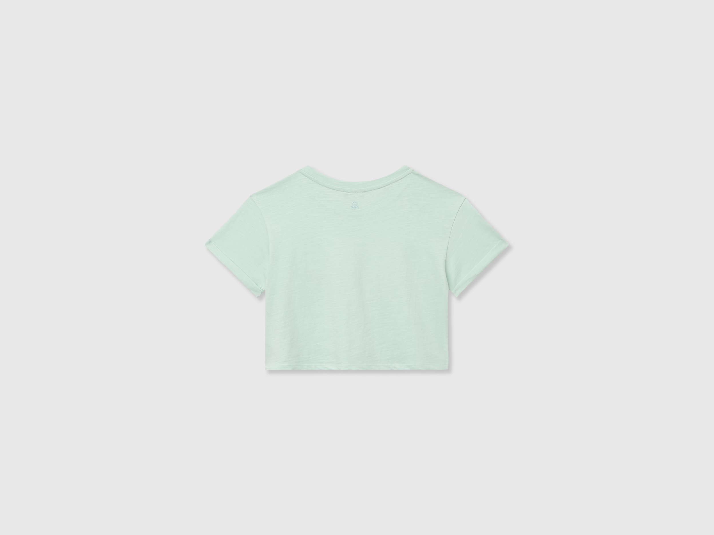 United Colors Of Benetton / Укороченная футболка с вышивкой для девочки - фото 2