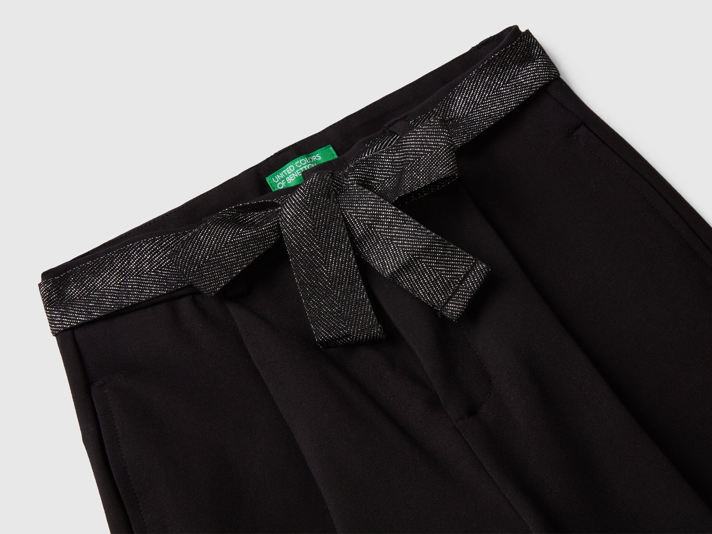 United Colors Of Benetton / Брюки черные для девочки - фото 3