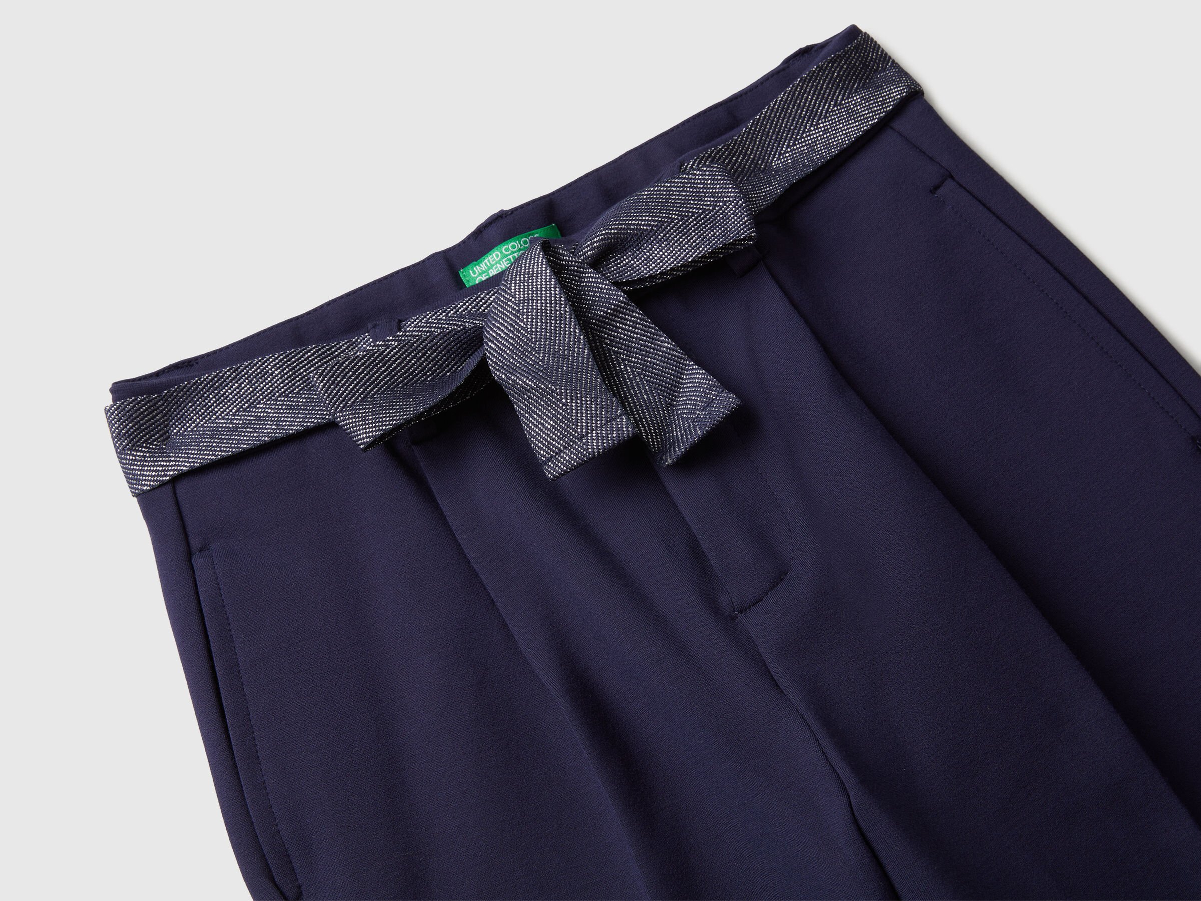 United Colors Of Benetton / Брюки темно-синие для девочки - фото 3