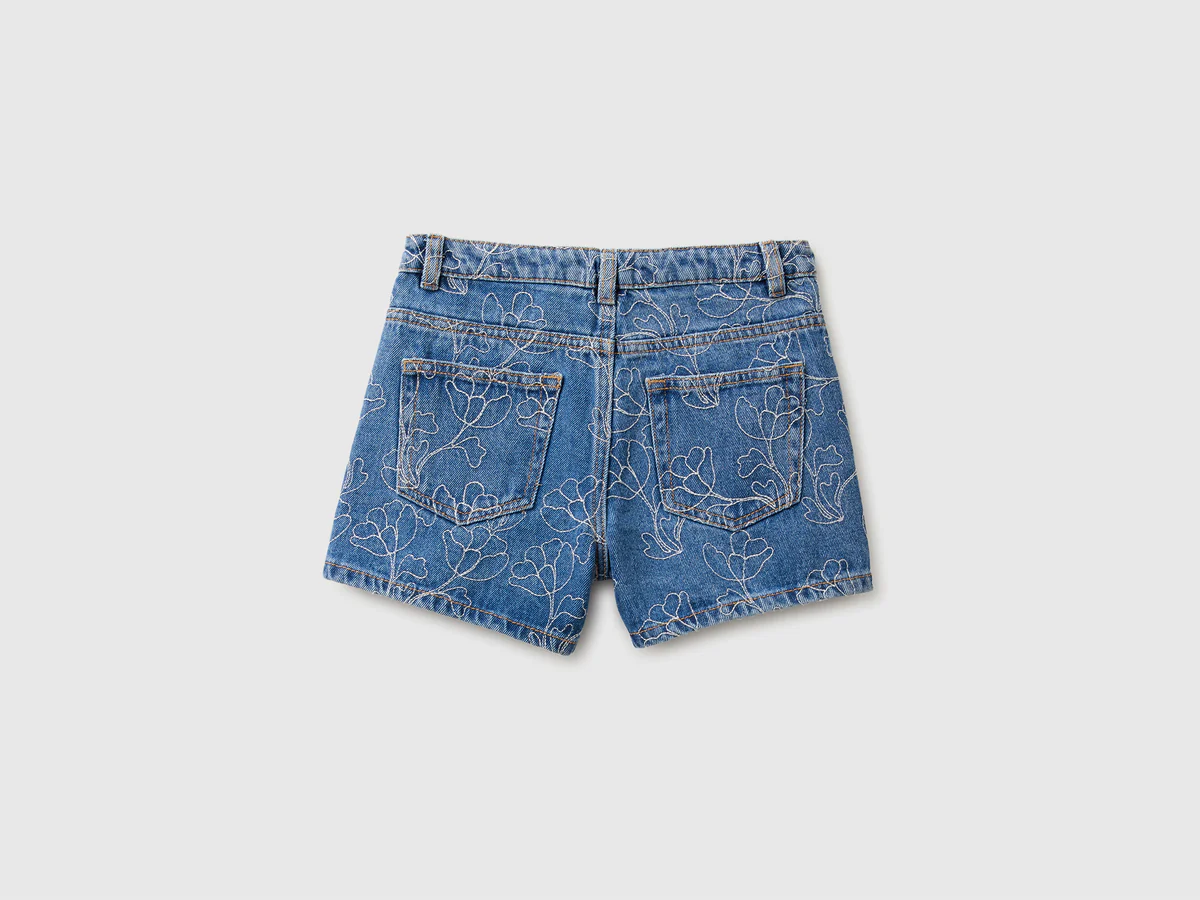 United Colors Of Benetton / Шорты джинсовые с вышивкой для девочки