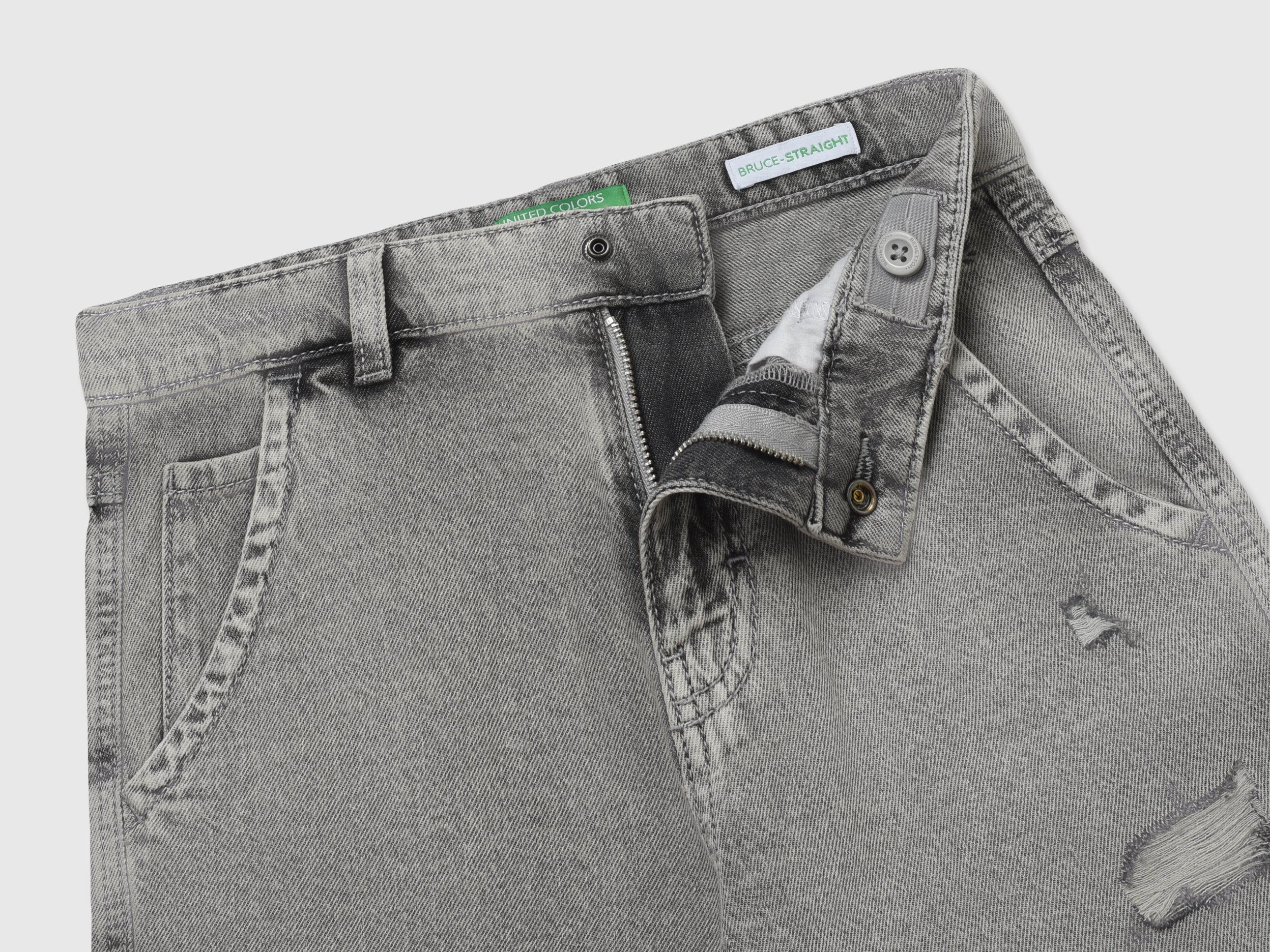 United Colors Of Benetton / Шорты джинсовые с потертостями для мальчика - фото 3