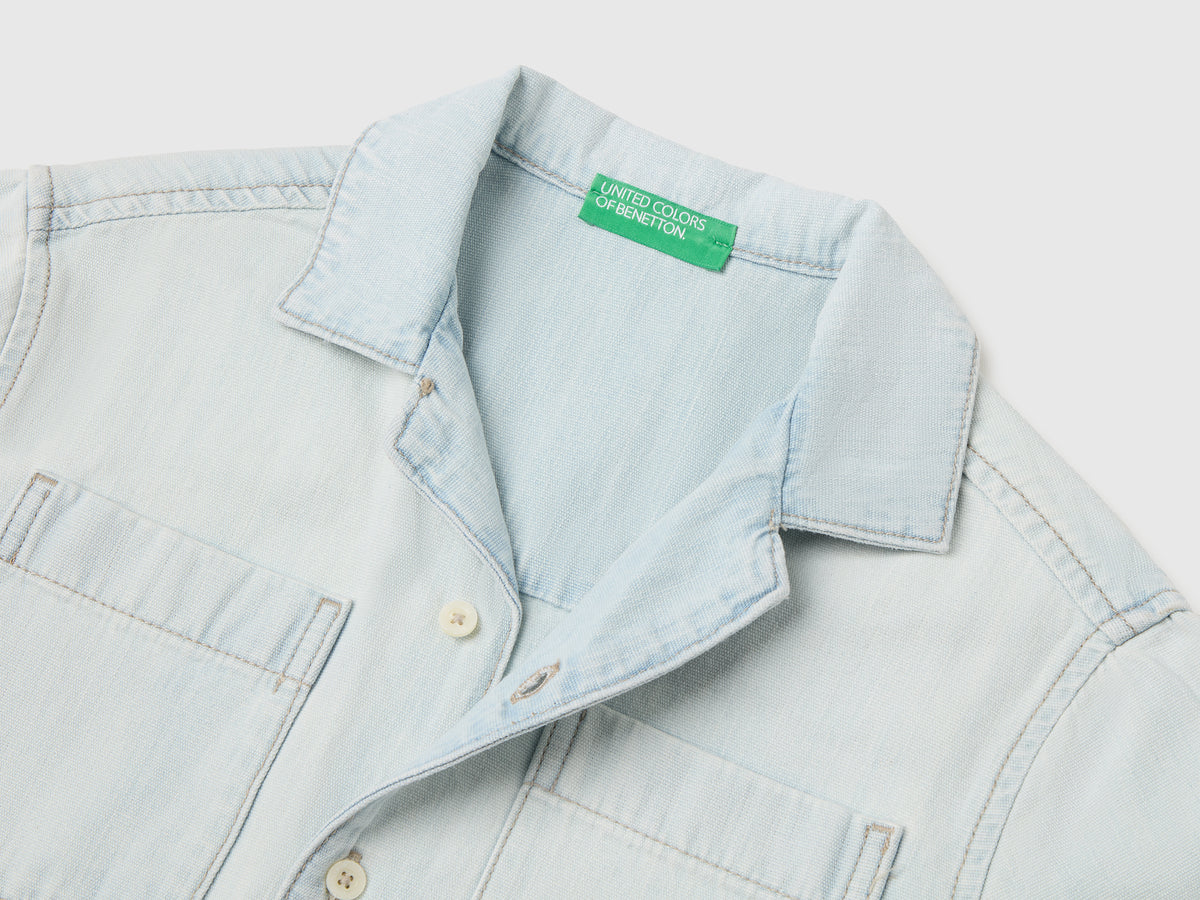 United Colors Of Benetton / Рубашка джинсовая с коротким рукавом для мальчика