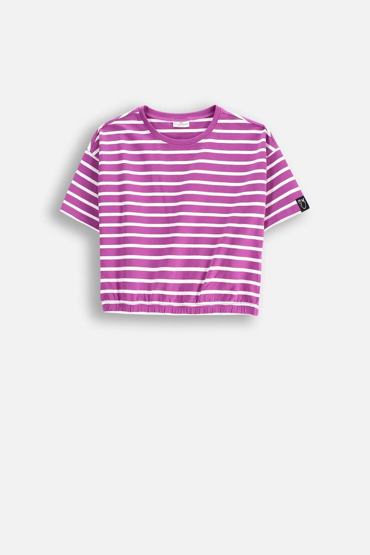 Coccodrillo / Футболка укороченная в полоску для девочки
