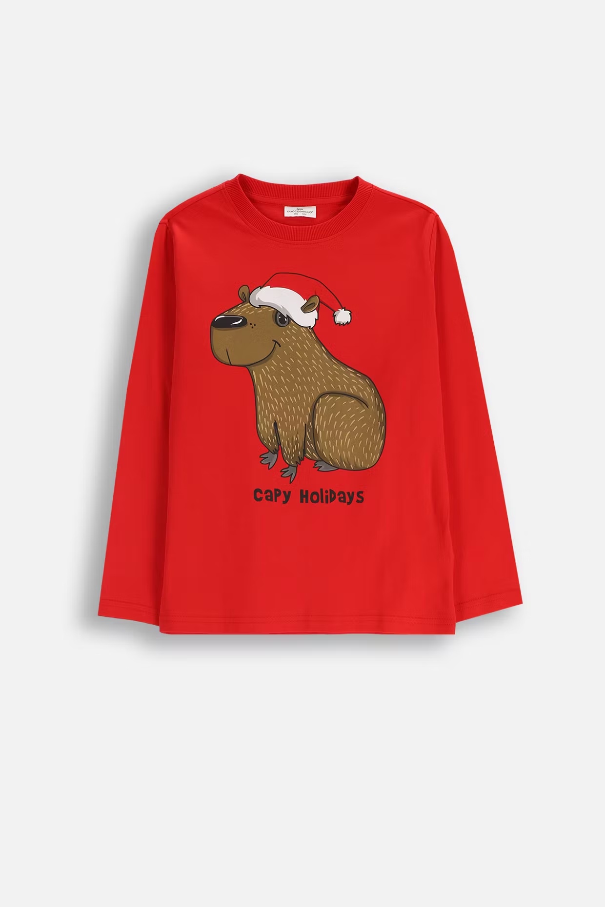 Coccodrillo / Лонгслив новогодний с капибарой для мальчика