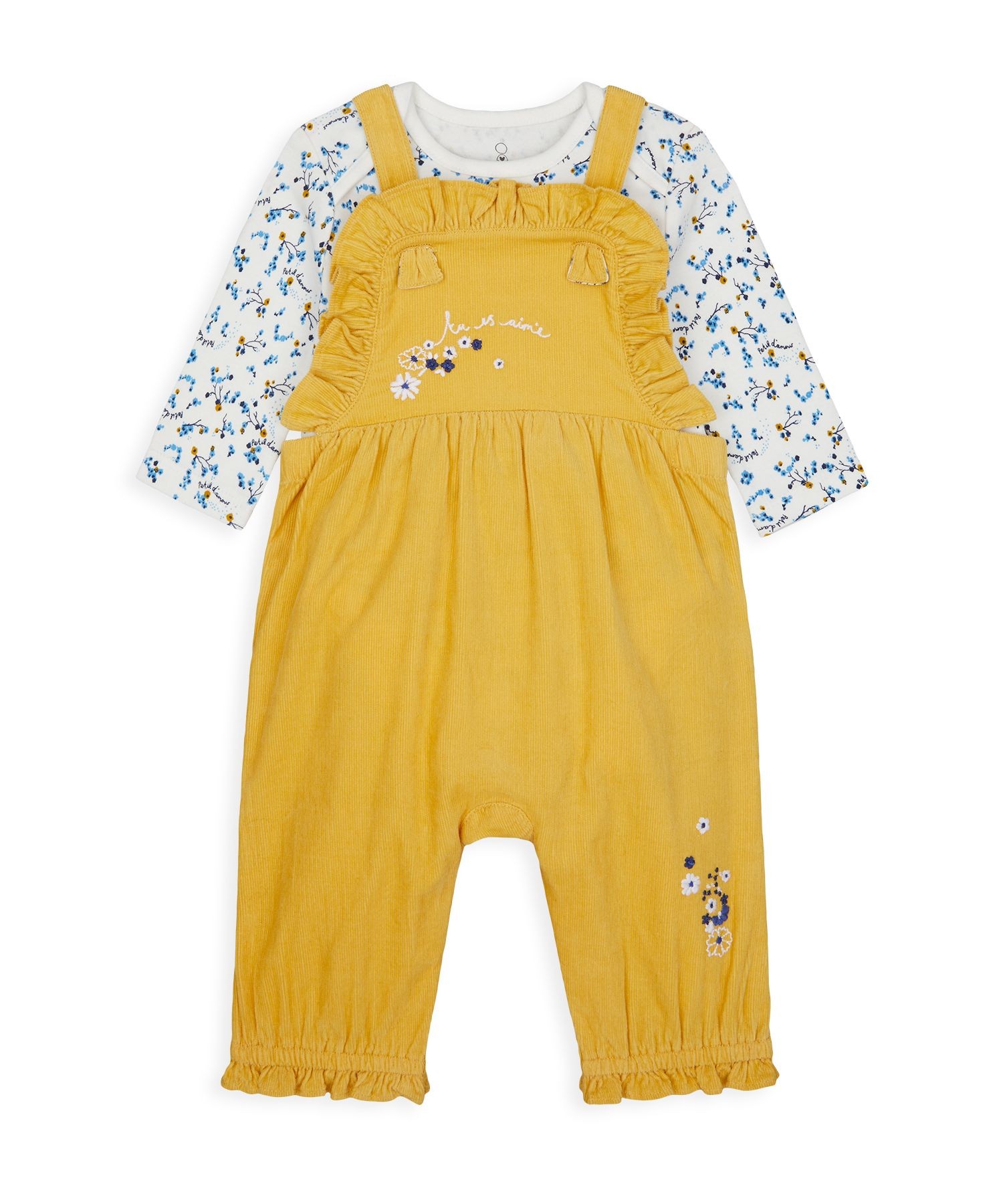 Mothercare / Комплект полукомбинезон  и боди для девочки
