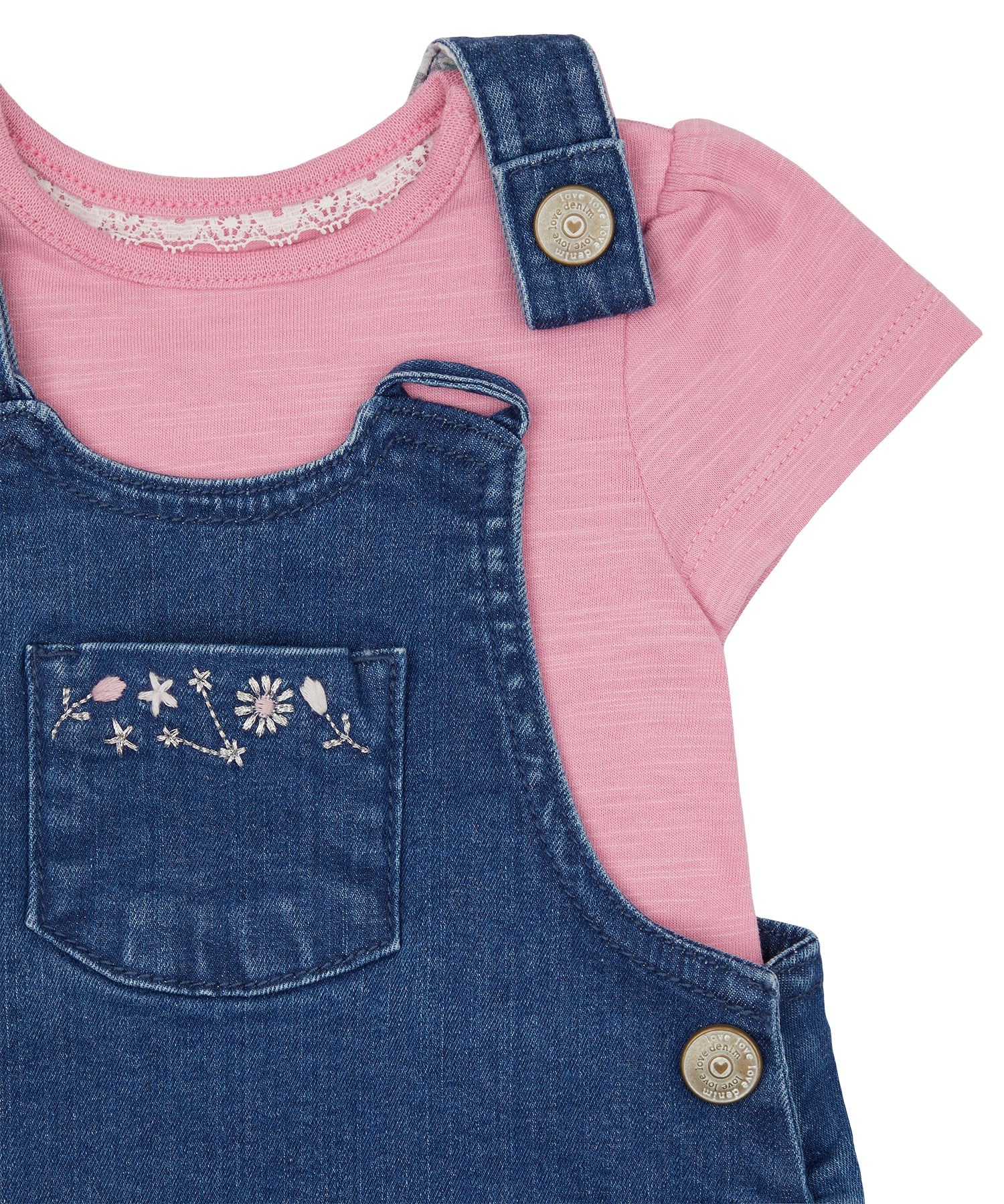 Mothercare / Комплект сарафан джинсовый и футболка для девочки - фото 4