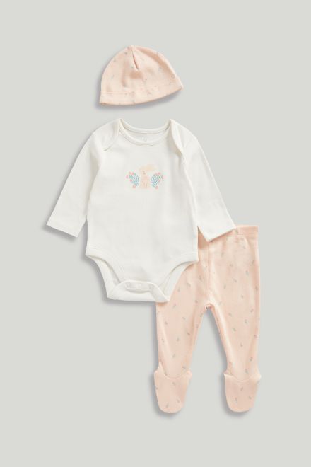 Mothercare / Комплект ползунки, боди и шапка для девочки