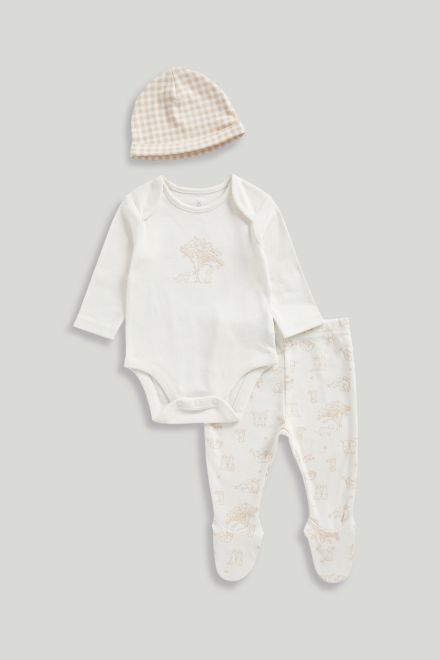 Mothercare / Комплект ползунки, боди и шапка унисекс