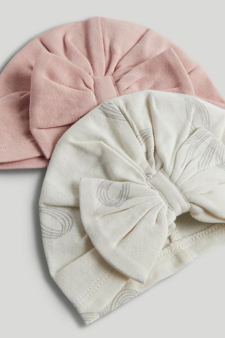 Mothercare / Шапка с бантиком, 2 шт. для девочки