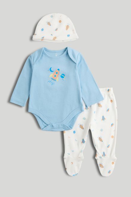 Mothercare / Комплект боди, ползунки и шапка для мальчика