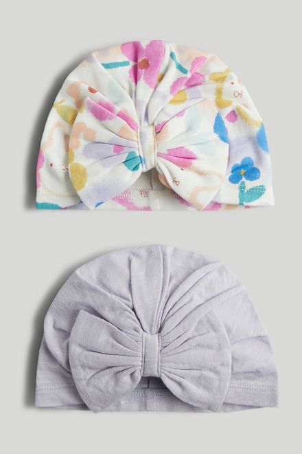 Mothercare / Шапка с бантиком, 2 шт. для девочки
