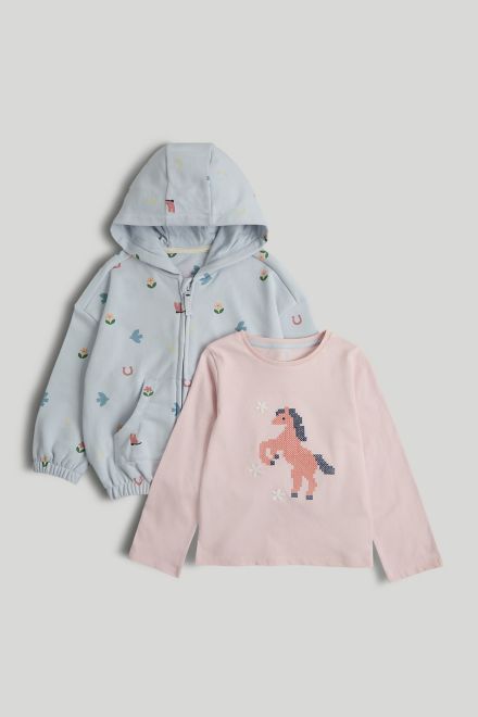 Mothercare / Комплект толстовка и футболка для девочки