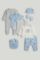 Mothercare / Комплект слип, боди 2 шт., брюки, лонгслив, фартук нагрудный, варежки-царапки и шапка для мальчика