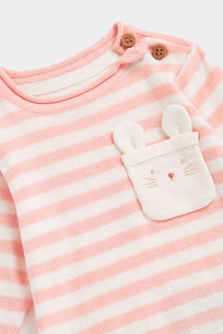 Mothercare / Комплект джемпер трикотажный, ползунки и шапка для девочки